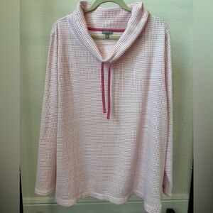 Talbots Pink and White Cowl Neck Top